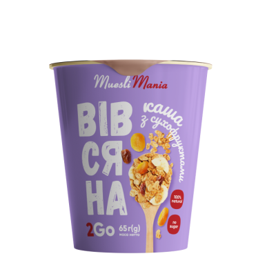 Каша вівсяна з сухофруктами 2 go (6 шт)